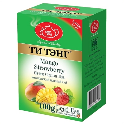 Чай Tea Tang зеленый "Манго с клубникой" 100 г.